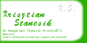 krisztian stancsik business card